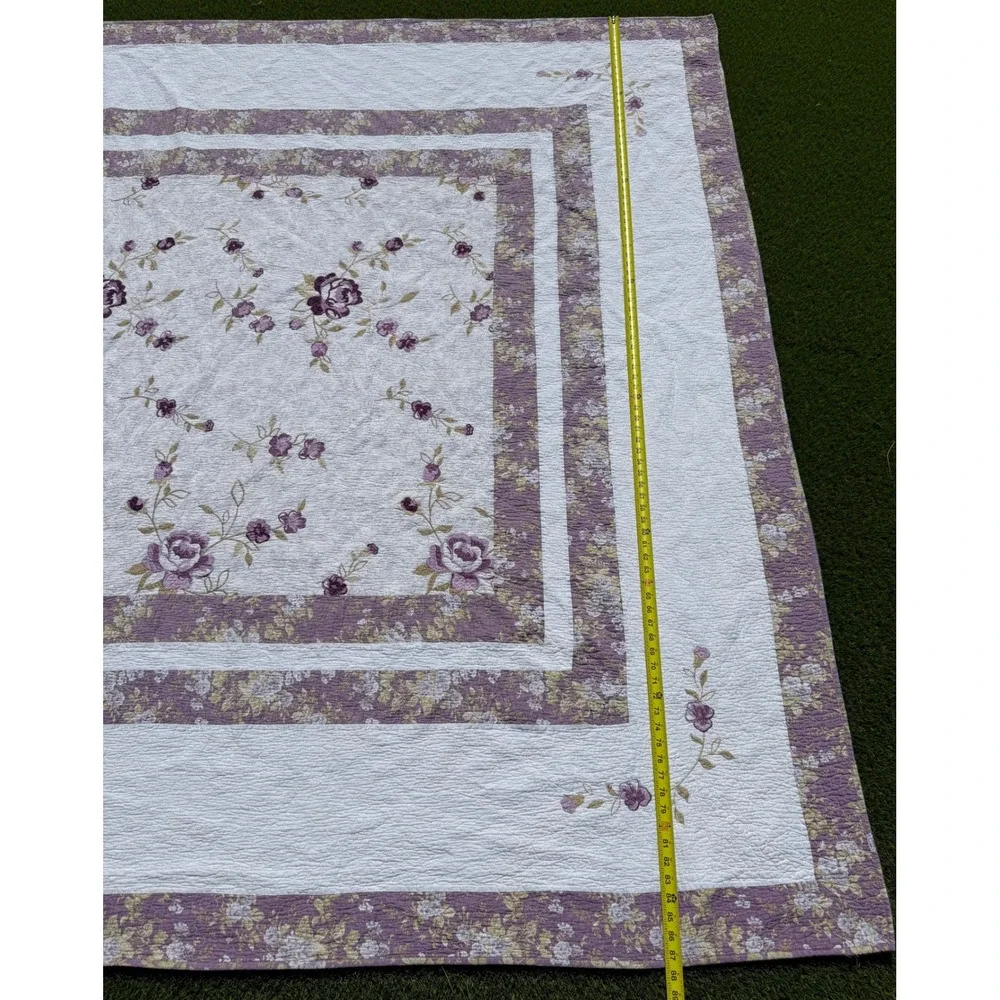 Better Homes & Gardens Purple Blossom Quilt & Sham Set Floral Rose Full/Queen